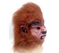 Teen Wolf Marrone Lupo Mannaro Maschera Halloween Horror Costume 80's Cosplay