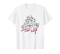 Teen Wolf Retro Vintage Eighties Werewolf Line Art Logo Maglietta