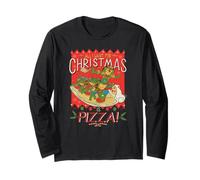 Teenage Mutant Ninja Turtles all I Want 4 Christmas Is Pizza Maglia a Manica