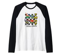 Teenage Mutant Ninja Turtles Checkered The Steely Boys Faces Maglia con Maniche Raglan