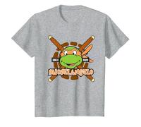 Teenage Mutant Ninja Turtles Michelangelo Since 1984 Maglietta, Bambini, Grigio Melange, 6 Anni