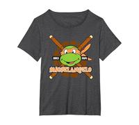 Teenage Mutant Ninja Turtles Michelangelo Since 1984 Maglietta, Donna Plus-Size, Grigio Scuro, 5X