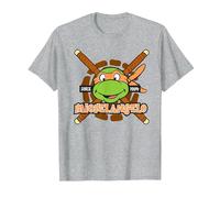 Teenage Mutant Ninja Turtles Michelangelo Since 1984 Maglietta, Uomo, Grigio Melange, 6XL