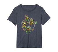 Teenage Mutant Ninja Turtles: Mutant Mayhem Action Shot Maglietta, Donna Plus-Size, Pervinca, 2X