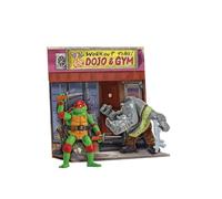Teenage Mutant Ninja Turtles Mutant Mayhem Mutation Station Raphael vs Rocksteady Action Figure Battle Pack, confezione da 2