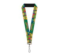 Teenage Mutant Ninja Turtles Cordino-1"-Classico TMNT Group Pose3/Tmnt Logo Verde/Multi Color Portachiavi, Multicolore, Taglia Unica Unisex-Adulto