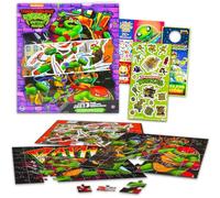 Teenage Mutant Ninja Turtles Set di puzzle per bambini: il pacchetto include 3 puzzle TMNT, una confezione da 24, 48 pezzi e 100 pezzi, adesivi Make-A-Face e altro ancora | Teenage Mutant Ninja