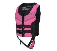 Teenager Adjustable Kayaking Vest Neoprene Float Jacket Safety Straps Swim Training Pool Beach Water Sports Youth Safety Gear High Buoyancy Surfing Canoeing Rafting(Pink,L)