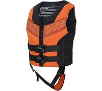 Teenager Adjustable Kayaking Vest Neoprene Float Jacket Safety Straps Swim Training Pool Beach Water Sports Youth Safety Gear High Buoyancy Surfing Canoeing Rafting(Orange,L)