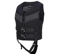 Teenager Adjustable Kayaking Vest Neoprene Float Jacket Safety Straps Swim Training Pool Beach Water Sports Youth Safety Gear High Buoyancy Surfing Canoeing Rafting(Black,S)