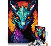 teenagers 1000 Piece Jigsaw Puzzle Dragon Stained Glass pädagogische Herausforderung Geeignet für die Schreibtischdekoration52x38cm