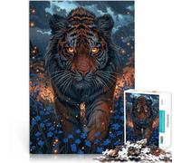 teenagers 1000 Piece Jigsaw Puzzle Tiger in the Night Schwierig und herausfordernd Wunschliste mit dem Weihnachtsmann70x100cm