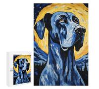 Teenagers 1000 puzzle Great Dane Starry Night Puzzle per adulti, giocattolo antistress, sfida difficile, ottimo regalo per i giochi, 1000 pezzi