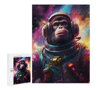 Teenagers 500 puzzle astronauta Chimpanzee in Space Puzzle per adulti divertenti giochi perfetti regali di decorazione per amici e familiari 500 pezzi