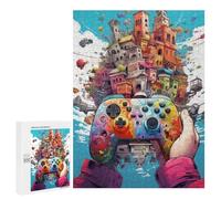 Teenagers 500 puzzle Cityscape Gaming Controller Puzzle per adulti divertenti giochi perfetti regali di decorazione per amici e familiari 500 pezzi