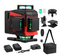 TEENO 360° x 4 Laser-Nivelliergerät, Mini- 360° Selbstnivellierlaser, 16-Linien-Automatik-Nivellierlaser, geeignet für Bauarbeiten und zum Aufhängen von Bildern, 2 x 2400 mAh Batterien, besser tragbar
