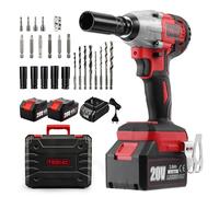 TEENO Avvitatore a Batteria Brushless 320NM,Due Pile | Elevata coppia 320Nm, incluse 2 batterie rapide 3.0Ah, valigetta e 25 accessori, per auto e mobili