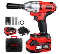 TEENO Avvitatore a impulsi a batteria da 600 N.m,1/2" Avvitatore a Impulsi 4300 RPM con 1 Batterie 4.0Ah, avvitatore a percussione con 4 ugelli(17/19/21/22mm),avvitatore a percussione per auto e uso