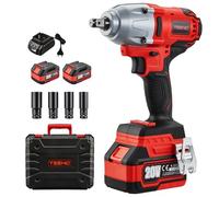 TEENO Avvitatore a Impulsi a Batteria da 600 N.m 20V, Mandrino 13mm (1/2"), 2x 4000 mAh e caricatore rapido, Avvitatore a Percussione con 4 ugelli, Adatto per uso domestico e automobilistico.