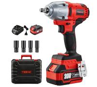 TEENO Avvitatore a Impulsi a Batteria da 600 N.m 20V, Mandrino 13mm (1/2"),Avvitatore a Percussione con 4 ugelli, Adatto per uso domestico e automobilistico