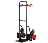 TEENO Carrello portapacchi per scale,Carrello pieghevole,Carrelli con Ruote Portatutto,Capacità di carico 150 kg,Metallo,Altezza regolabile 80 112 cm