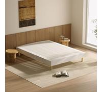 Teeno - Letto a doghe Matrimoniale 160 * 200 - Alto 29cm con 2 * 14 doghe,6 piedi,Struttura Letto in legno e metallo - Bianco