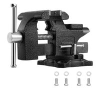 TEENO Morsa da Banco 4.5 inch 4.5kg，con larghezza della mascella 113 mm，Heavy Duty 270 ° Base Girevole Tavolo Morsetto da Banco,materiale in acciaio fuso, potenza di serraggio 2000 kg