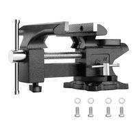 TEENO Morsa da banco orientabile di 270°, ganascia da 150 mm, morsa da banco in ghisa d'acciaio, forza di serraggio di 1000 kg