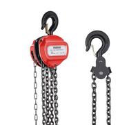 TEENO Paranco a Catena manuale, Capacità di Sollevamento 2000 kg, Altezza di Sollevamento 5 m, con Gancio per Impieghi Gravosi,Catena in Acciaio al Manganese G80,Rosa