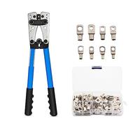 TEENO Pinza crimpatrice a Cricchetto con Tagliacavi - AWG 10-0, 6/10/16/25/35/50 mm², Pinza per Elettricista con Impugnatura Antiscivolo