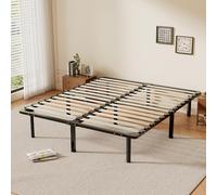 TEENO Rete Letto Matrimoniale 160x190 a Doghe in Legno,con 9 Gambe e 2x14 File di Doghe,Alto Sotto Letto 32 cm per Ampio Spazio di Archiviazione,Adatta a Tutti i Tipi di Materassi,Stile Moderno