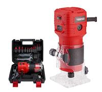 TEENO Rifilatore Fresatrice Verticale per Legno 650W 15000-32000 RPM con SCATOLA DI PLASTICA, 6 Velocità Variabili, Legno Rifilatrice Elettrica Con 12 pezzi 1/4 Fresatura Cuter e Mandrino 6/6.35mm