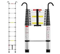 TEENO Scala Telescopica 3,2 M, Scala Telescopica in Alluminio con Gancio Rimovibile, Scala Pieghevole Portatile per Riparazioni Domestiche, Carico Max 150 KG