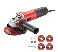 TEENO Smerigliatrice Angolare 125 MM 1000W, Flessibile da Taglio Velocità a vuoto 2000-12000 giri/min (Disco da sbavatura/taglio:125 mm 4 pezzi) Velocità variabile, il taglio la rettifica dei Metalli