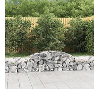 Teenpull 17 cestini per gabbioni con arco alto, 300 x 50 x 40/60 cm, in ferro zincato per giardino, terrazza, protezione dalla privacy, protezione dal rumore