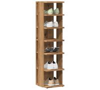 Teenpull 2 scarpiere in legno di quercia Artisan, 6 scomparti, 28 x 27 x 102 cm, organizer per scarpe per corridoio, ingresso, salvaspazio, design moderno