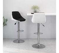 Teenpull Adjustable Swivel Bar Stools, Set of 2 Modern Kitchen Counter Height Chairs with Backs, Faux Leather Dining Room Seating