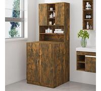 Teenpull Armadietto per lavatrice, in legno 181,5 cm di altezza, con 4 ante, 10 scomparti, salvaspazio, per lavanderia, bagno con ammortizzatore vibrante e kit impilabile, ideale per accessori per
