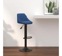 Teenpull Blue Velvet Bar Stools, Set di 2, Modern Adjustable Kitchen Counter Height Chairs with Backs for Dining Room