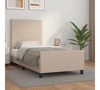 Teenpull Cappuccino-Braun, struttura per letto 100 x 200 cm, in similpelle con testiera regolabile in altezza, robusta struttura in legno per camera da letto