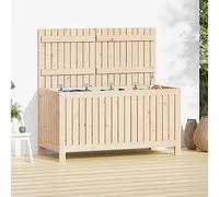 Teenpull Cassapanca da giardino, 121 x 55 x 64 cm, in legno di pino massiccio, non trattato, resistente alle intemperie, per mobili da giardino, cuscini e giocattoli, ideale per terrazza e balcone