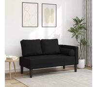 Teenpull Chaise longue, tessuto nero, larghezza 116,5 cm, con cuscino, comoda sedia a sdraio per soggiorno, interni, relax dopo la dura giornata