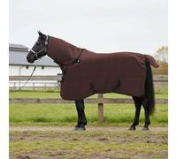Teenpull Coperta per cavallo, completamente marrone scuro, in poliestere, 165 cm, con chiusura regolabile sul petto e cintura addominale, per stalla, pascolo, trasporto e equitazione nella stagione