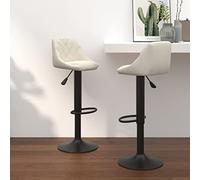 Teenpull Cream Velvet Bar Stools Set di Stools per la cucina girevole regolabile con Chairs con Footrest for Dining Room & Home Island