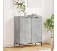 Teenpull Credenza grigio cemento 69,5 x 33 x 82 cm, in legno a buffet con 2 ante, spazio moderno per soggiorno, sala da pranzo, cucina, portata fino a 60 kg