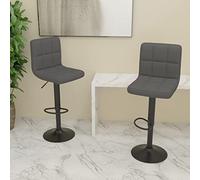 Teenpull Dark Gray Fabric Bar Stools Set di Stools per sedie girevoli regolabili per cucina Island Dining Room