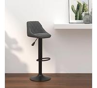 Teenpull Dark Gray Velvet Swivel Bar Stools, Adjustable Counter Height Chairs for Kitchen Island Dining Room, Modern Home Bar Furniture Set