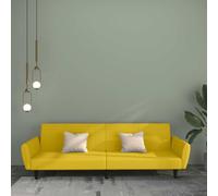Teenpull Divano letto a 2 posti, in velluto giallo, estensibile con funzione sonno e funzione sdraiata, mobili imbottiti per soggiorno, camera degli ospiti, camera dei ragazzi, 220 x 100 cm