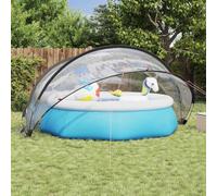 Teenpull Dome piscina trasparente in PVC, 405 x 405 x 192 cm, copertura pieghevole per piscina con materiale resistente ai raggi UV, aste in fibra di vetro e borsa per il trasporto, ideale per piscina