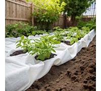 Teenpull Geotessile tessuto non tessuto bianco 1 x 50 m fibra di poliestere 100 g/m² come robusta barriera per erbacce per giardino e paesaggistica, tessuto traspirante per un drenaggio versatile.